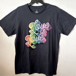 Love Is Love Dark Blue Medium Short Sleeves Medium Fit A Large TShirt BNWT